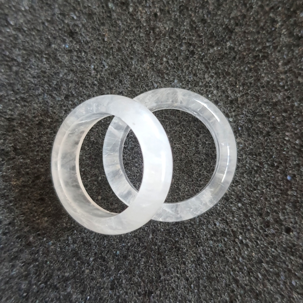 White quartz stone ring